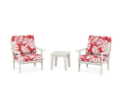 POLYWOOD® Mission 3-Piece Deep Seating Set in Sand / Leaf Crimson