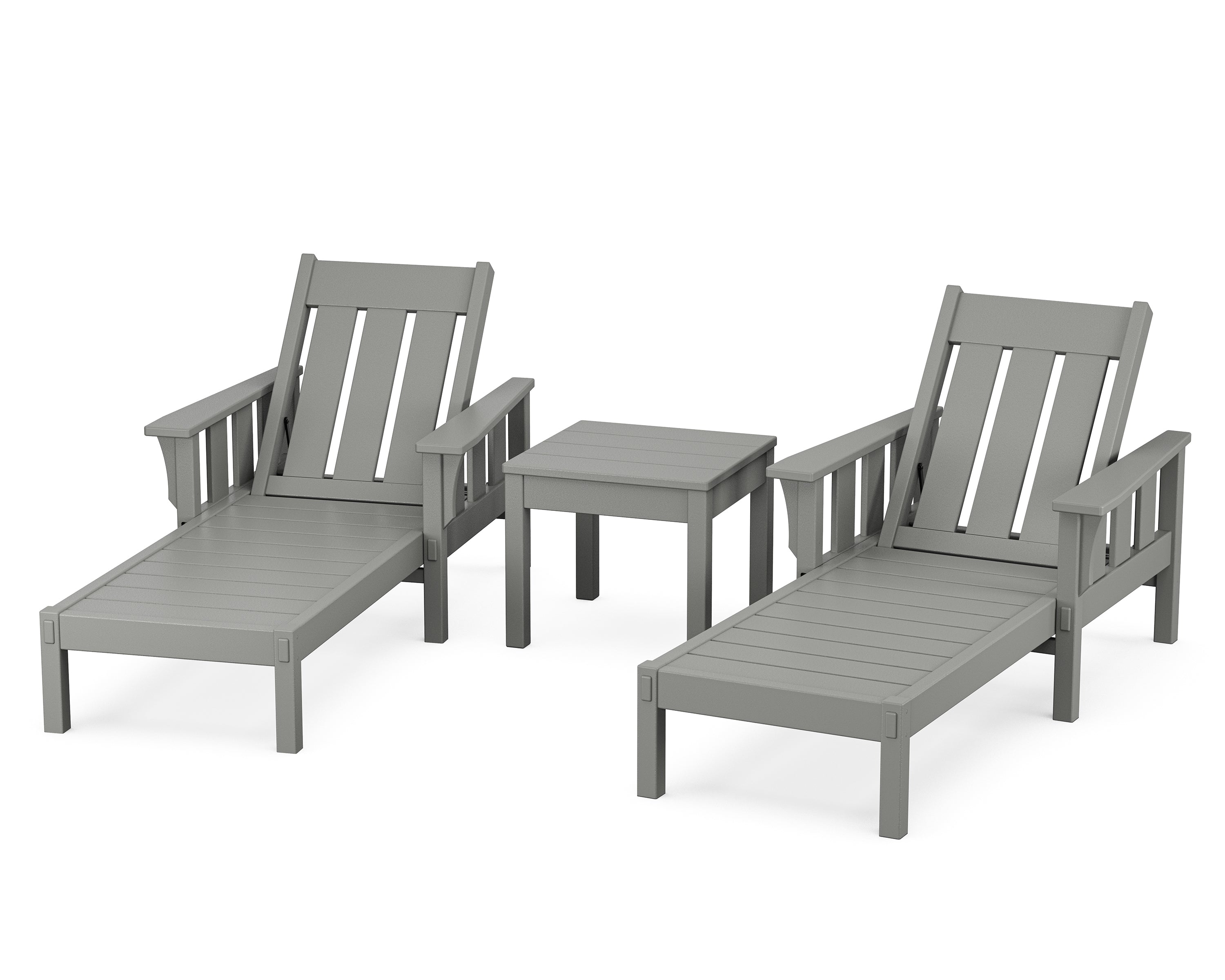 Martha Stewart by POLYWOOD® Acadia 3-Piece Chaise Set in Slate Grey