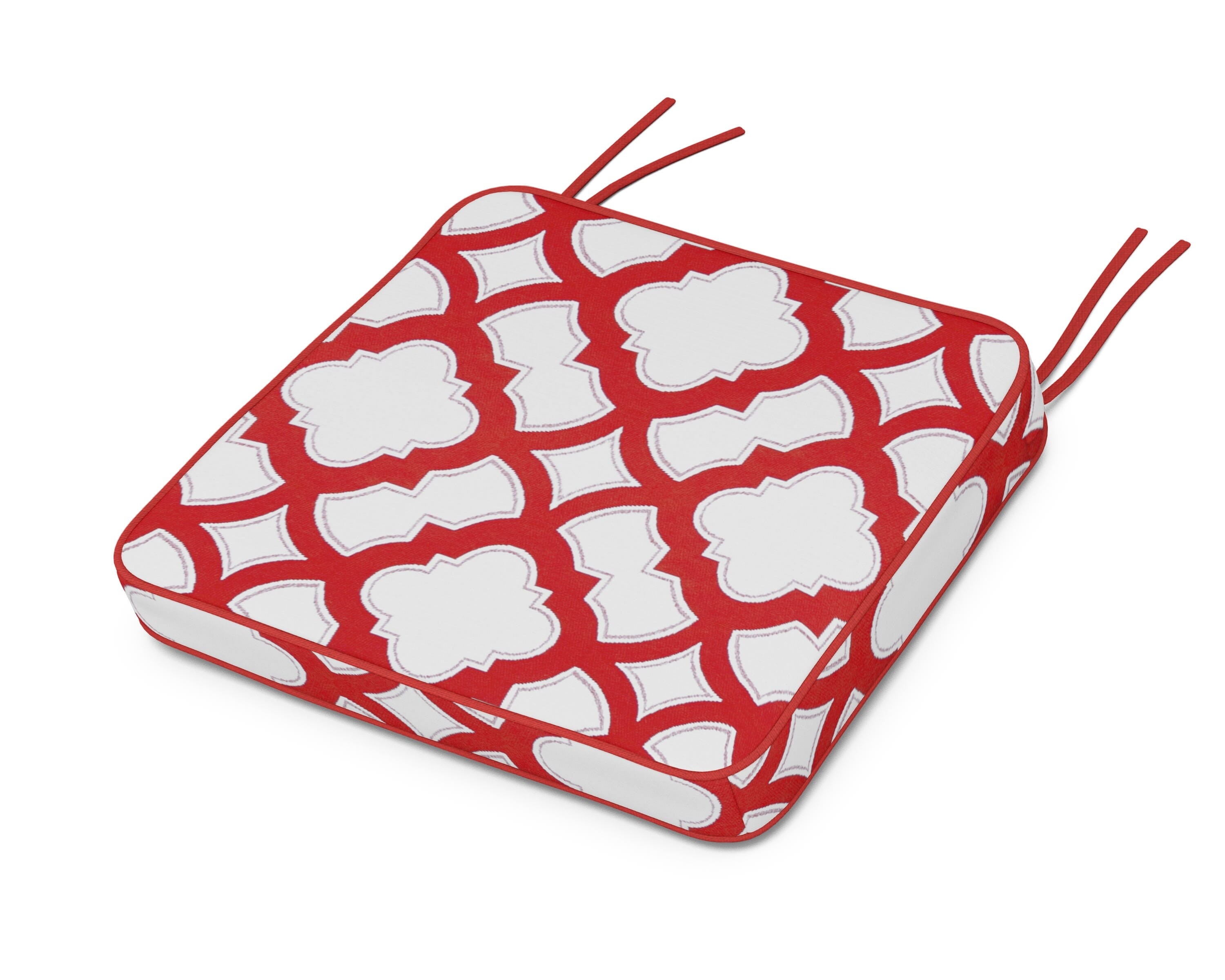 Martha Stewart by POLYWOOD® Chinoiserie Arm Chair Seat Cushion in Trellis Crimson