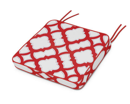 Martha Stewart by POLYWOOD® Chinoiserie Arm Chair Seat Cushion in Trellis Crimson