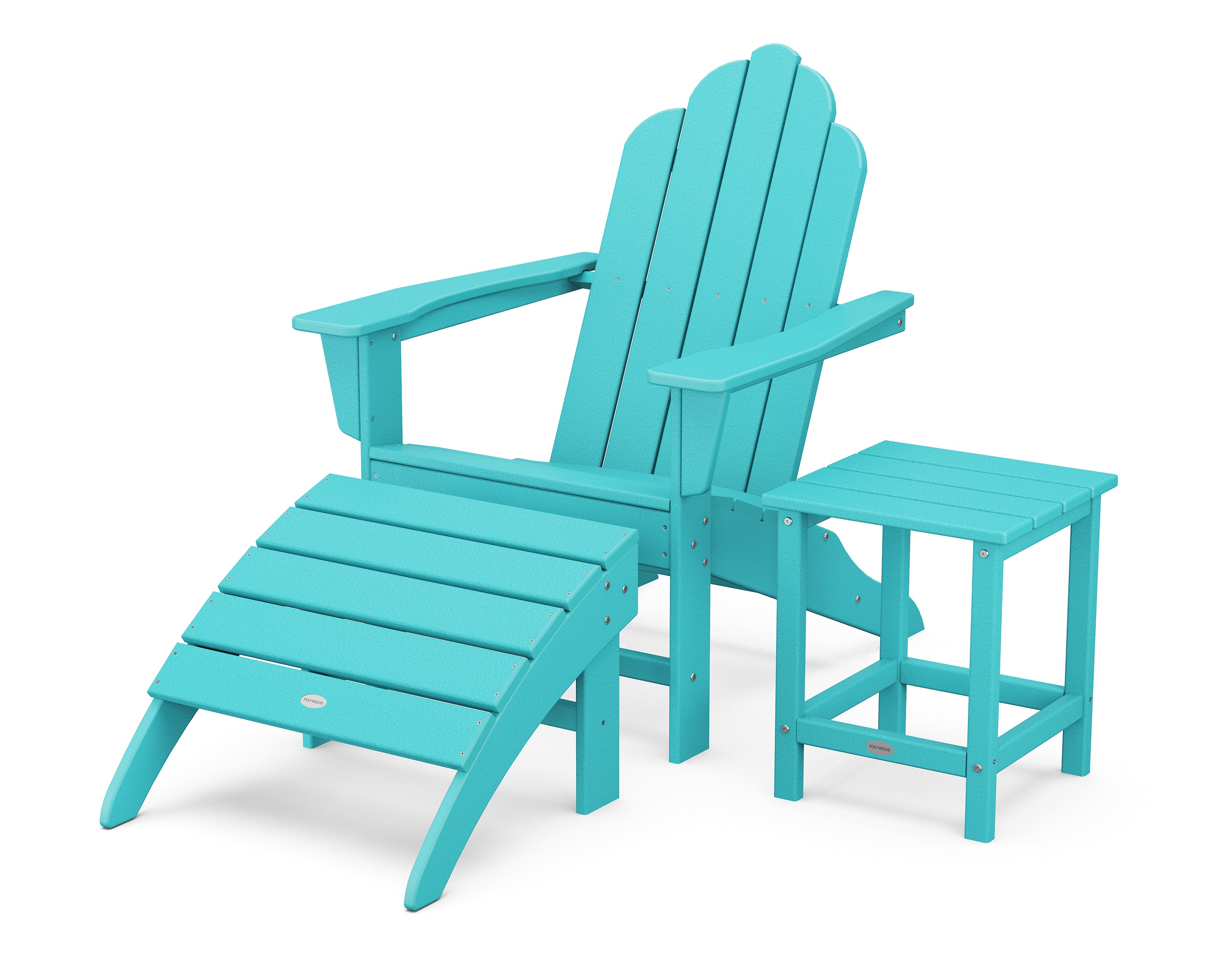POLYWOOD® Long Island Adirondack 3-Piece Set in Aruba