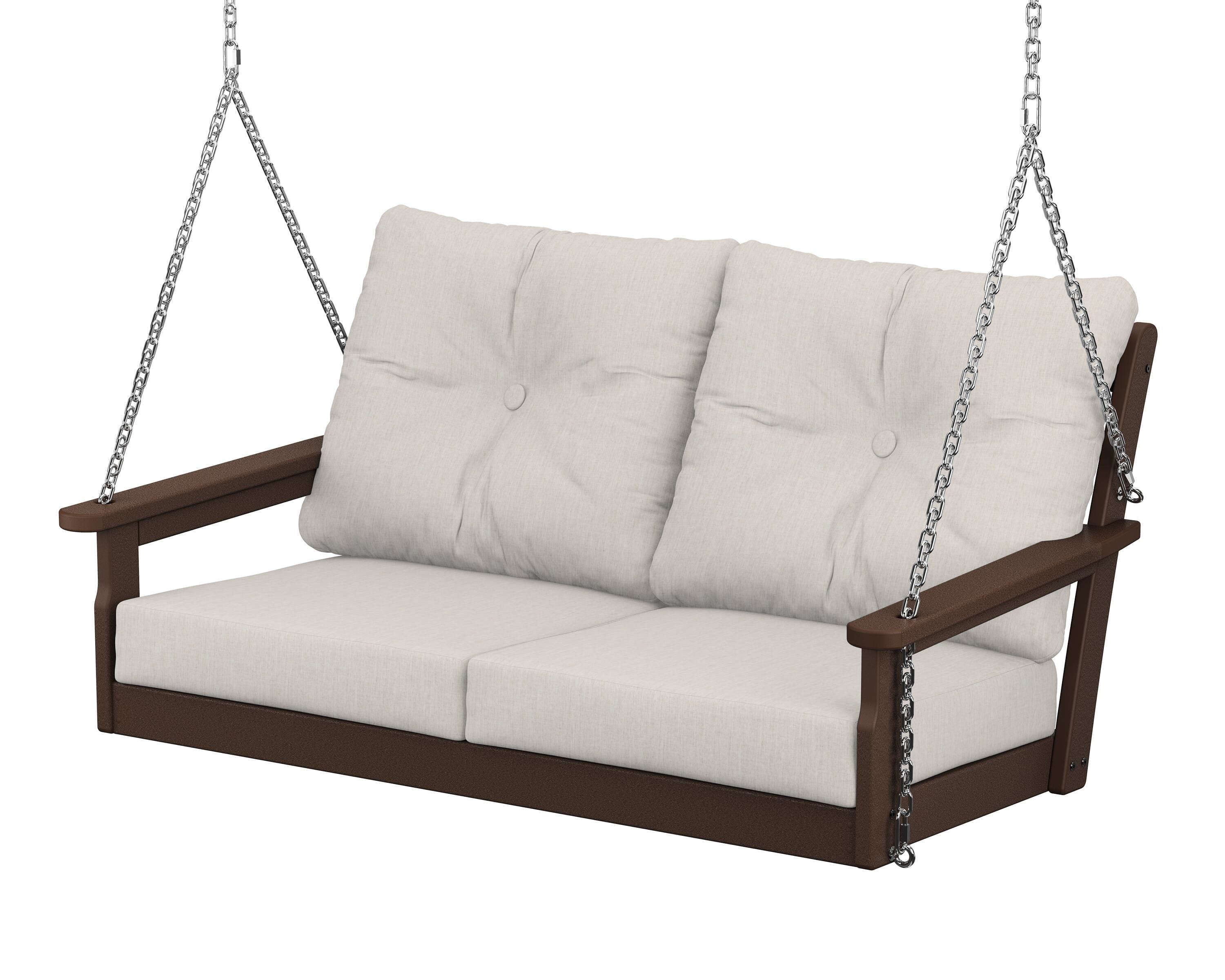 POLYWOOD® Vineyard Deep Seating Swing in Mahogany / Cast Ash