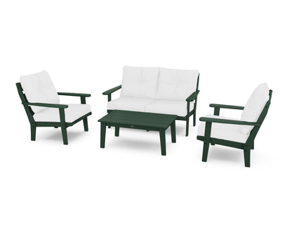 POLYWOOD® Lakeside 4-Piece Deep Seating Set in Green / Natural
