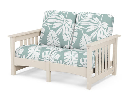 POLYWOOD® Club Mission Loveseat in Sand / Leaf Glacier Spa