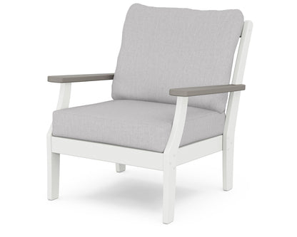 POLYWOOD® Braxton Deep Seating Chair in White / Driftwood / Granite