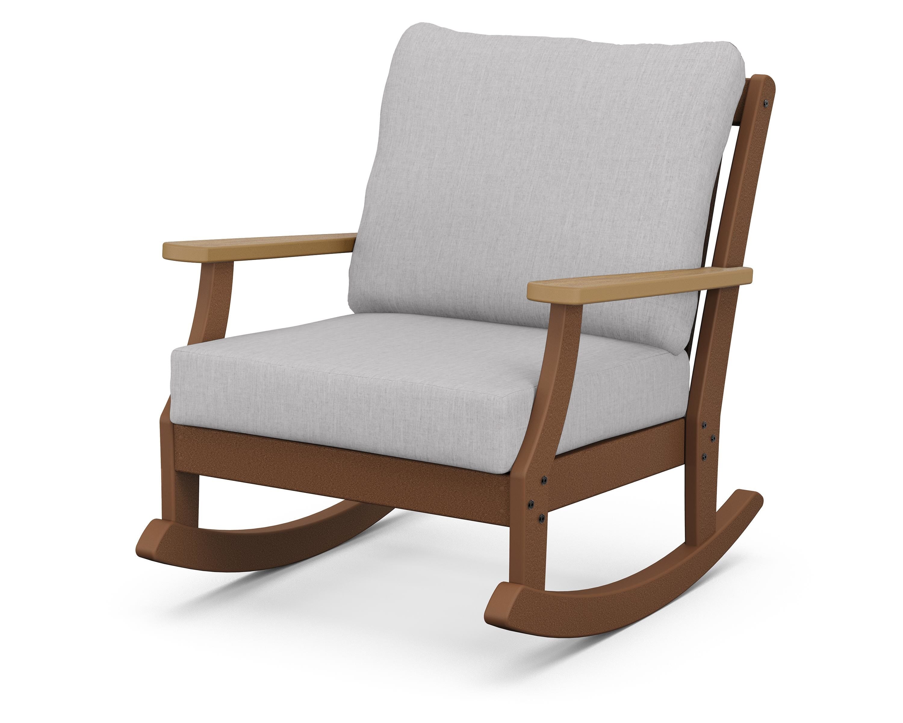 POLYWOOD® Braxton Deep Seating Rocking Chair in Teak / Natural / Granite