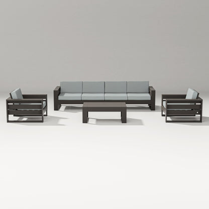PW Designer Series Latitude 5-Piece Lounge Sofa Set in Vintage Coffee / Spa