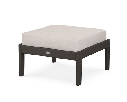POLYWOOD® Braxton Deep Seating Ottoman in Vintage Coffee / Dune Burlap