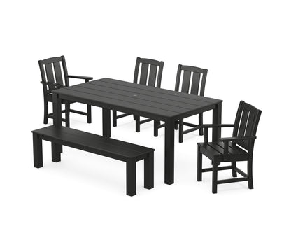 POLYWOOD® Mission 6-Piece Parsons Dining Set with Bench in Black