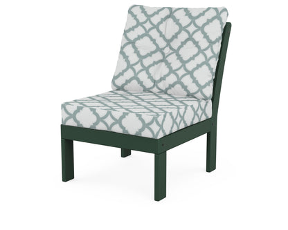 POLYWOOD® Vineyard Modular Armless Chair in Green / Trellis Glacier Spa