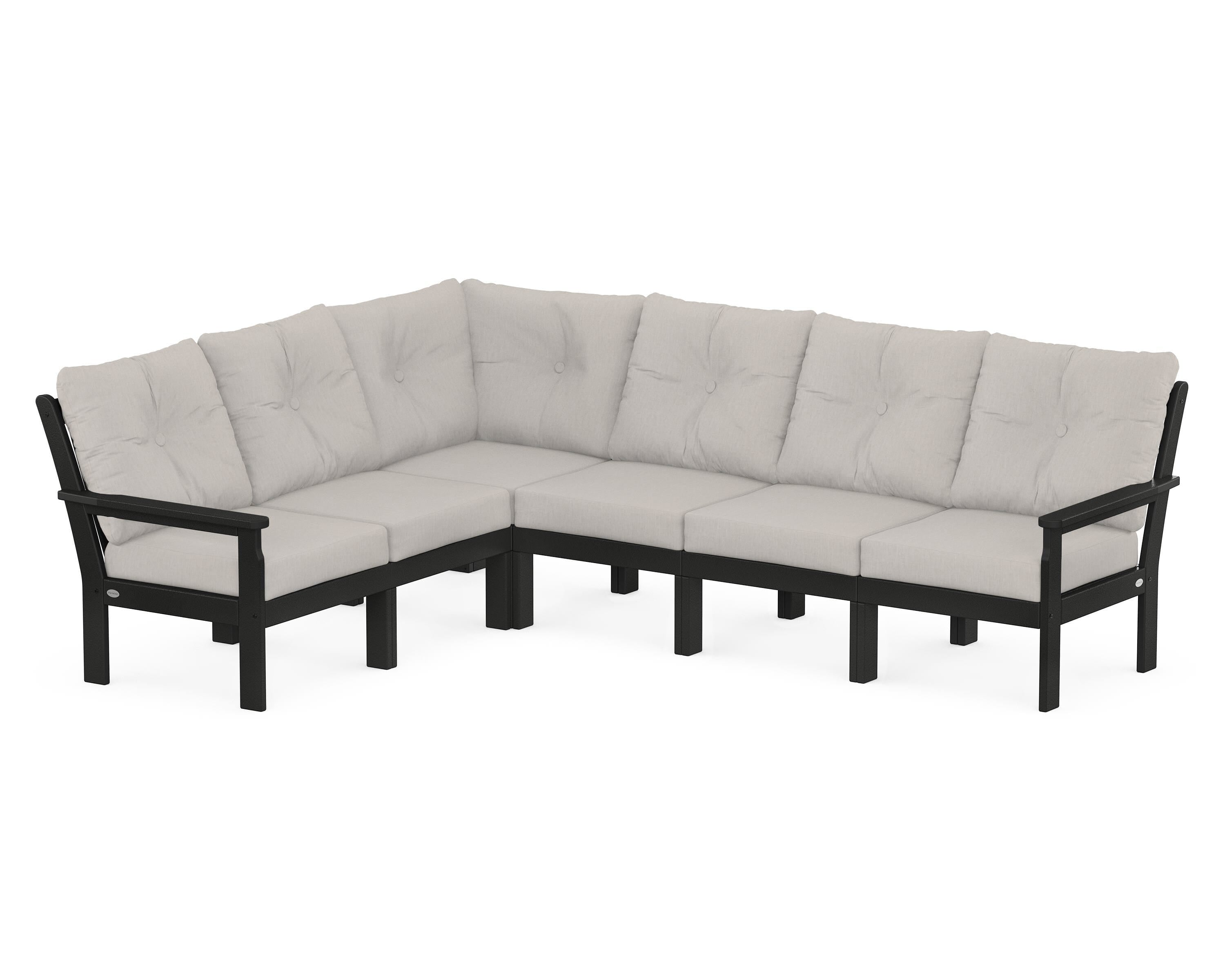 POLYWOOD® Vineyard 6-Piece Sectional in Black / Cast Ash