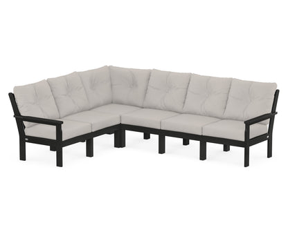 POLYWOOD® Vineyard 6-Piece Sectional in Black / Cast Ash