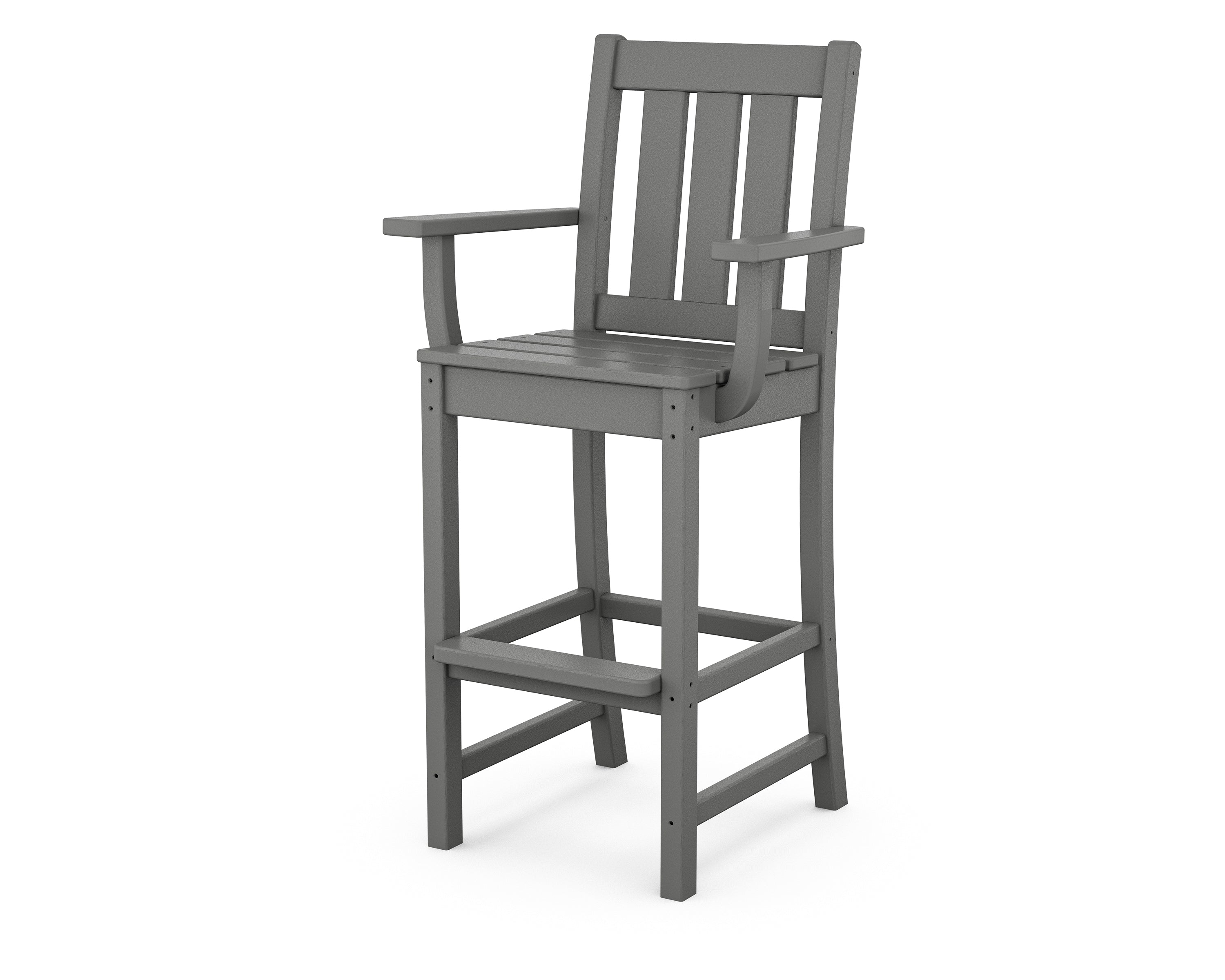 POLYWOOD® Oxford Bar Arm Chair in Slate Grey