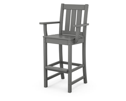 POLYWOOD® Oxford Bar Arm Chair in Slate Grey