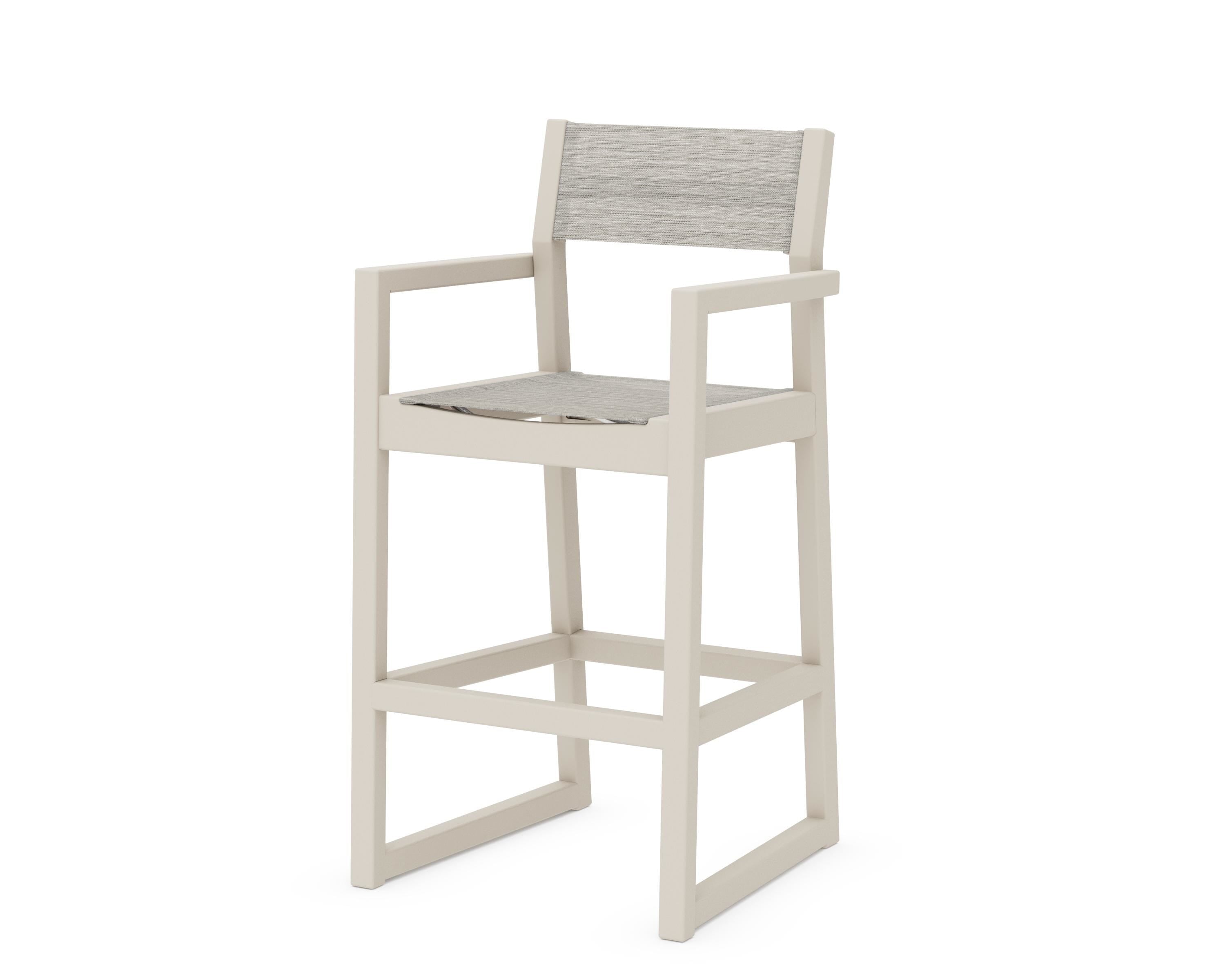 POLYWOOD® EDGE Sling Bar Arm Chair in Sand / Birch Sling