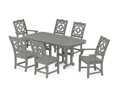 Martha Stewart by POLYWOOD® Chinoiserie 7-Piece Dining Set in Slate Grey