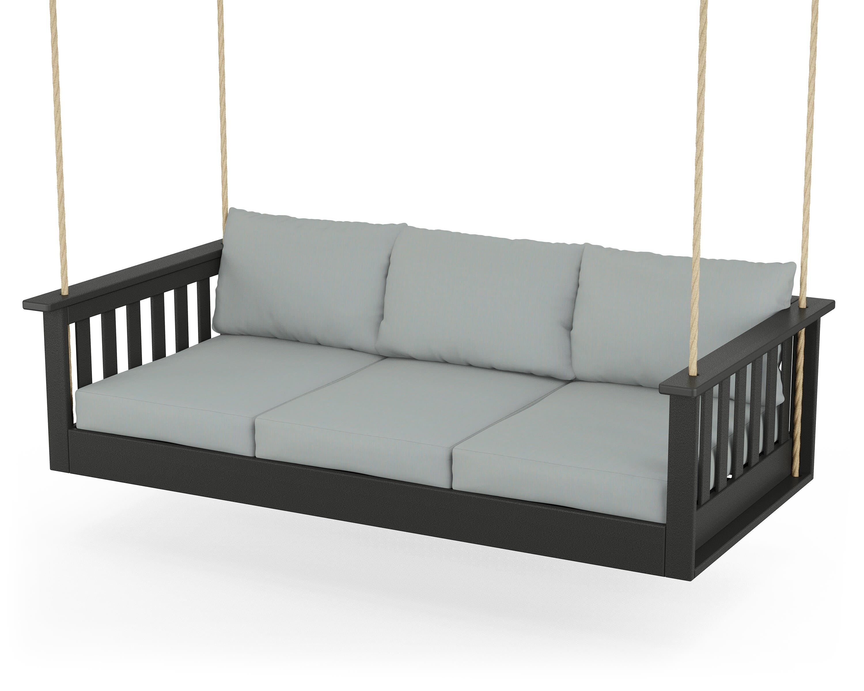 POLYWOOD® Vineyard Daybed Swing in Black / Spa