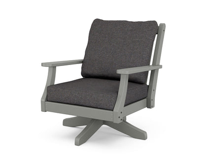 Country Living Wovendale Deep Seating Swivel Chair in Slate Grey / Ash Charcoal