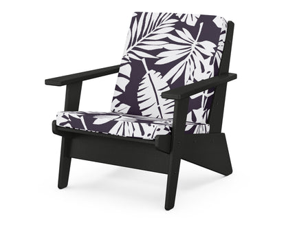 POLYWOOD® Riviera Modern Lounge Chair in Black / Leaf Navy
