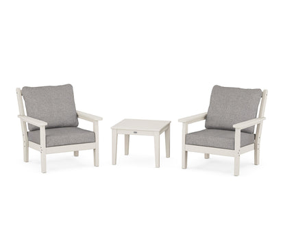 POLYWOOD® Chippendale 3-Piece Deep Seating Set in Sand / Grey Mist
