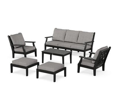 Country Living Wovendale 6-Piece Lounge Sofa Set in Black / Grey Mist