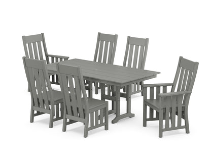 Martha Stewart by POLYWOOD® Acadia 7-Piece Farmhouse Dining Set in Slate Grey