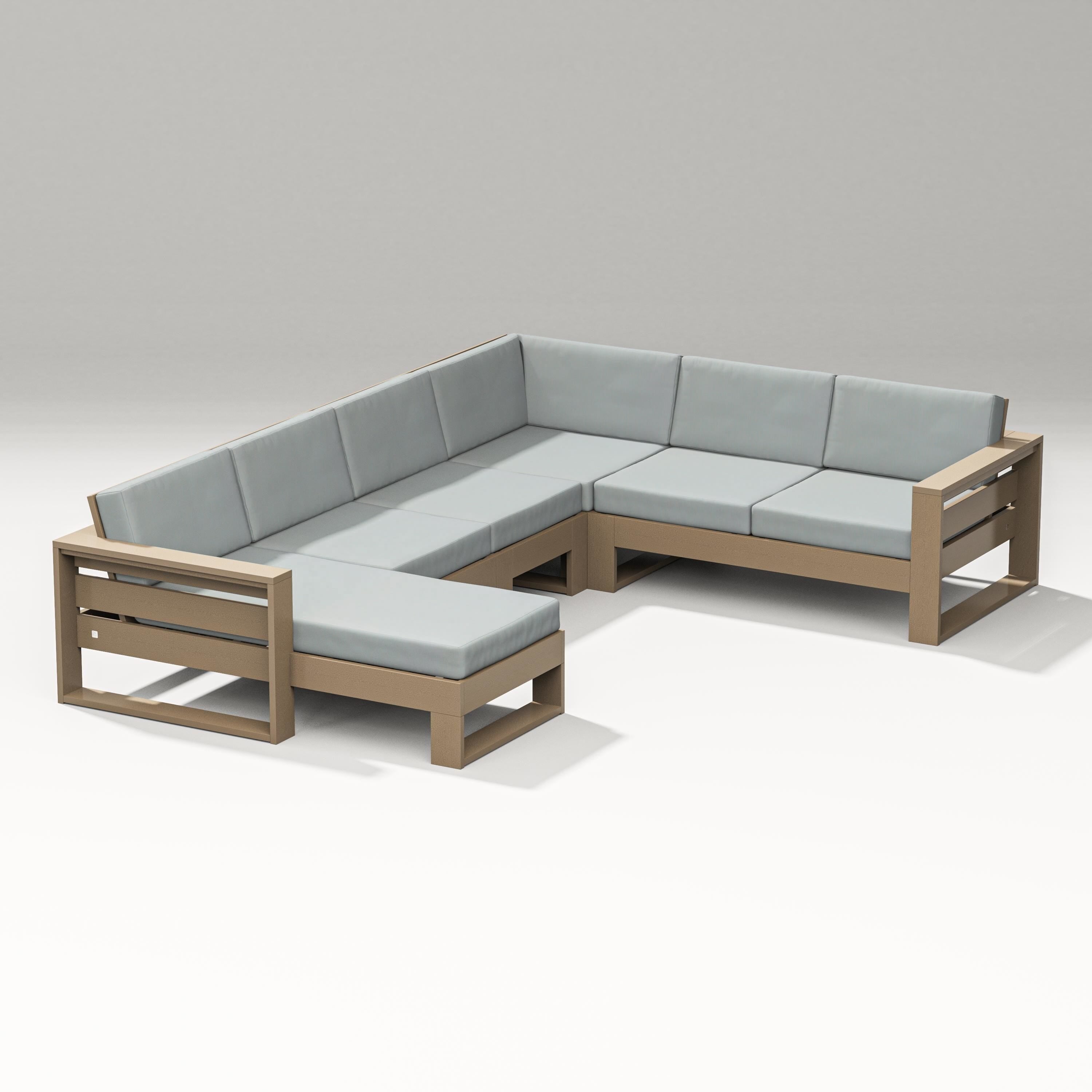 PW Designer Series Latitude Corner Sectional with Left Chaise in Vintage Sahara / Spa