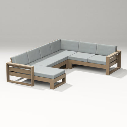 PW Designer Series Latitude Corner Sectional with Left Chaise in Vintage Sahara / Spa
