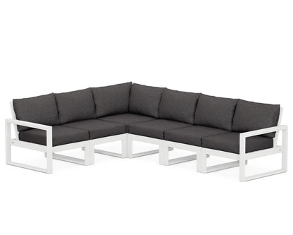 POLYWOOD® EDGE 6-Piece Modular Deep Seating Set in White / Ash Charcoal