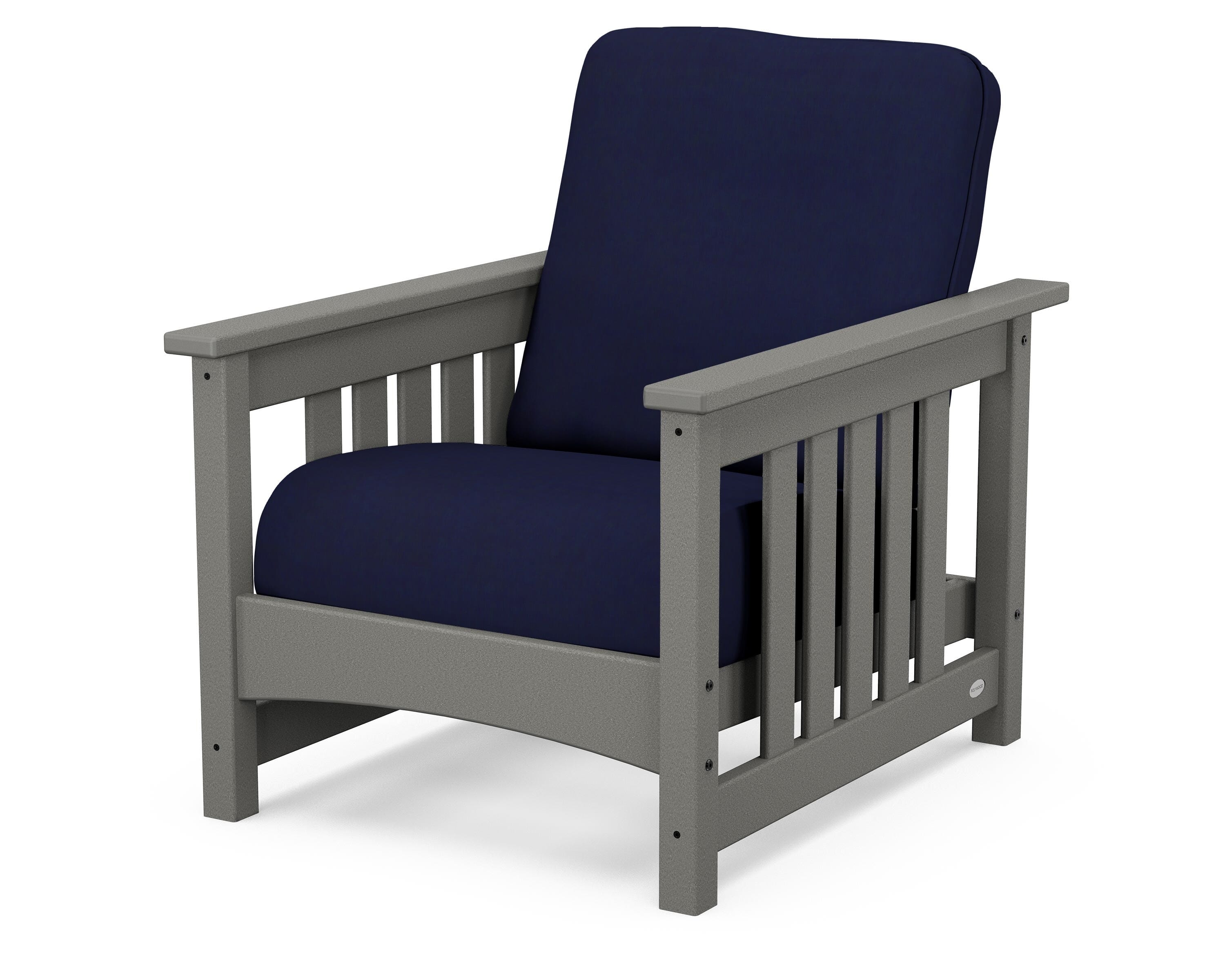 POLYWOOD® Club Mission Chair in Slate Grey / Navy