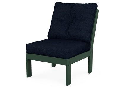 POLYWOOD® Vineyard Modular Armless Chair in Green / Marine Indigo