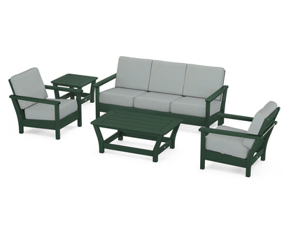 POLYWOOD® Harbour 5-Piece Deep Seating Set in Green / Spa