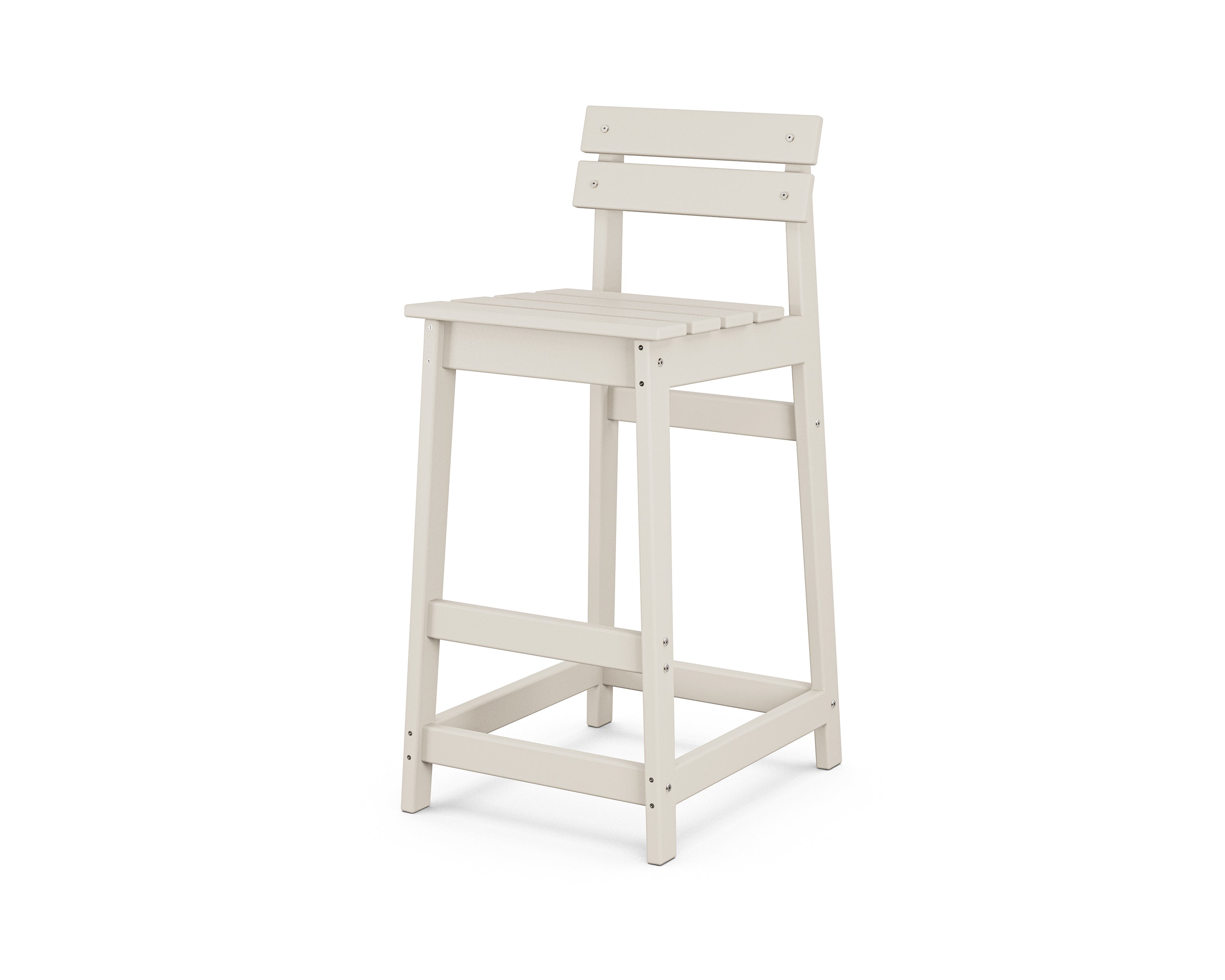 POLYWOOD® Modern Studio Plaza Lowback Bar Chair in Sand
