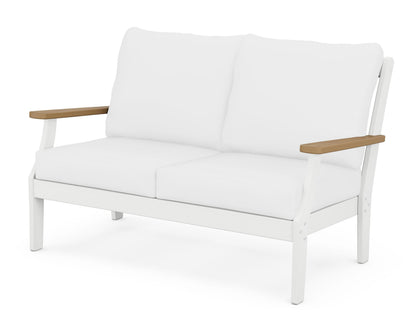 POLYWOOD® Braxton Deep Seating Loveseat in White / Natural / Natural