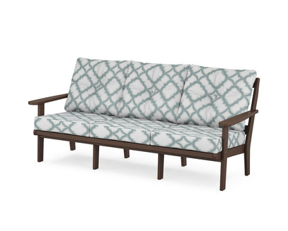 POLYWOOD® Mission Deep Seating Sofa in Mahogany / Trellis Glacier Spa