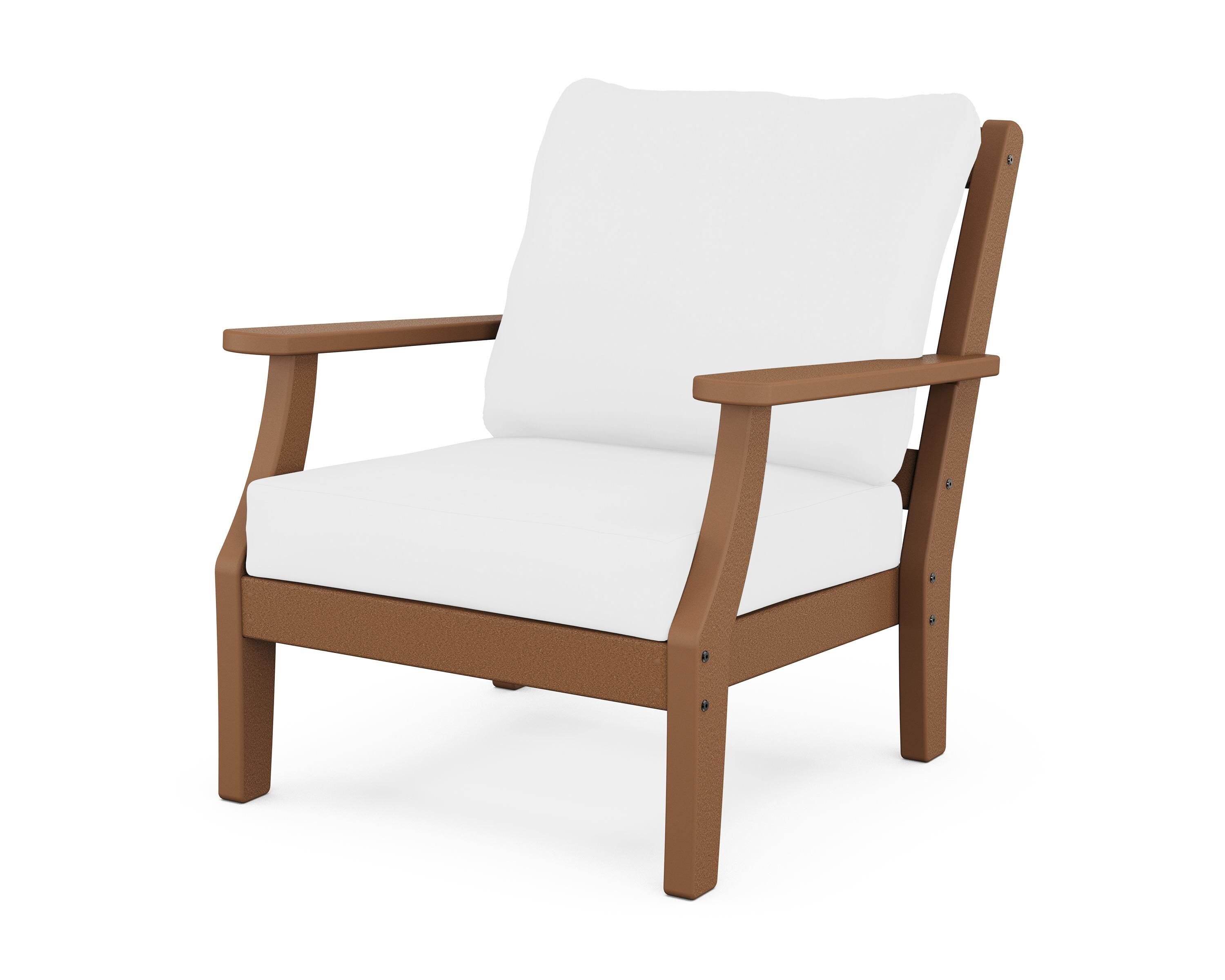 Martha Stewart by POLYWOOD® Chinoiserie Deep Seating Chair in Teak / Natural