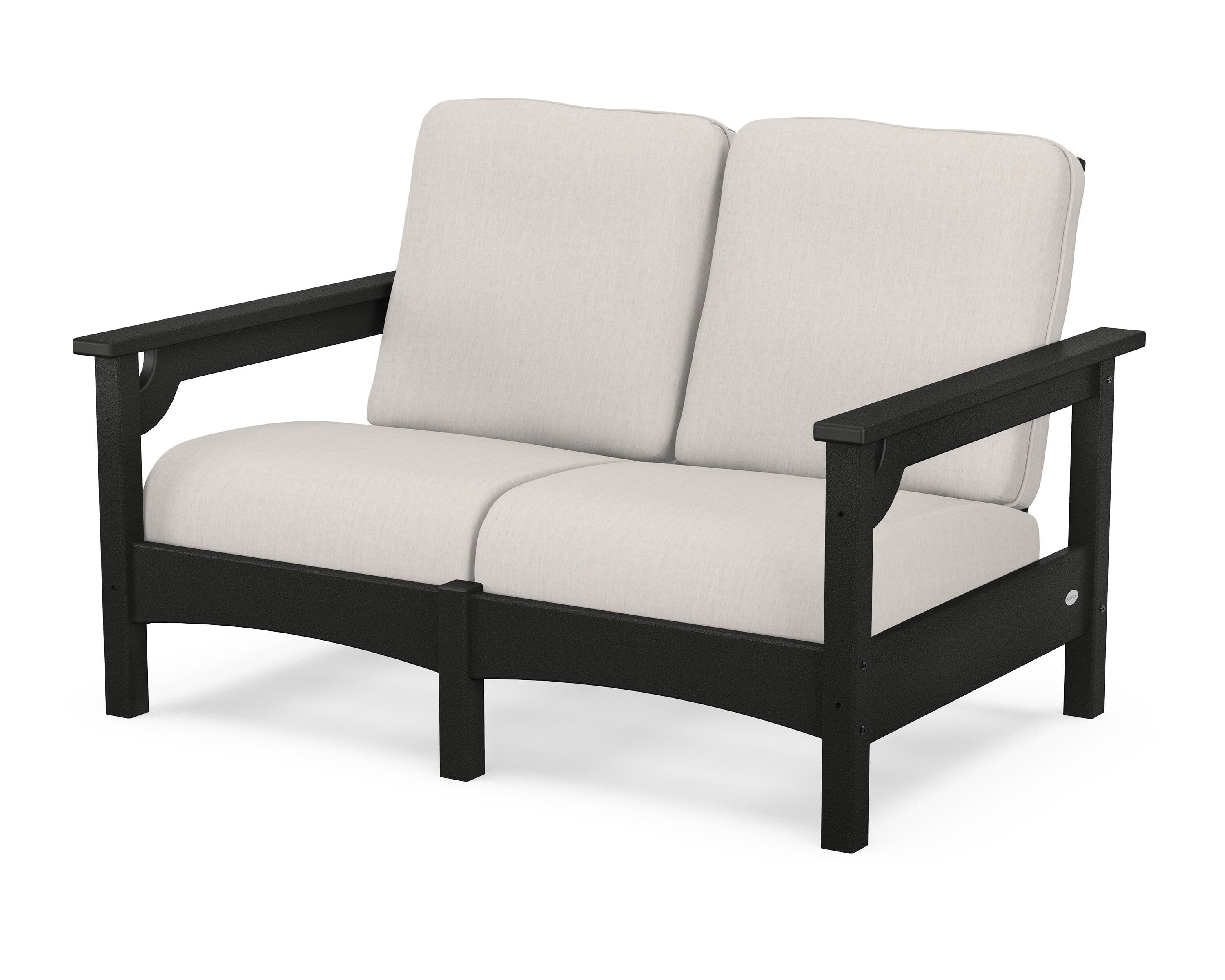 POLYWOOD® Club Loveseat in Black / Cast Ash