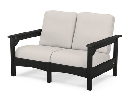 POLYWOOD® Club Loveseat in Black / Cast Ash