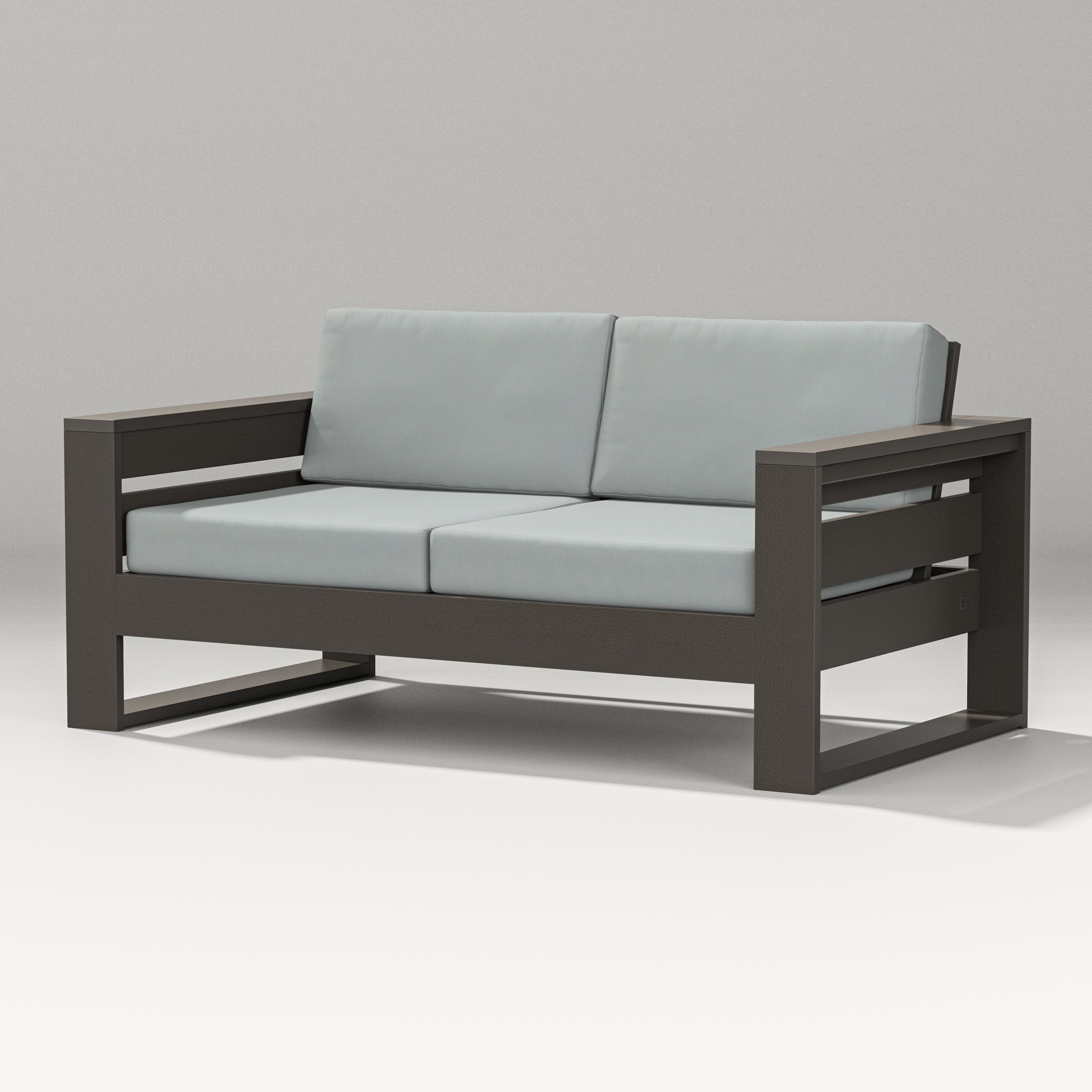 PW Designer Series Latitude Loveseat in Vintage Coffee / Spa