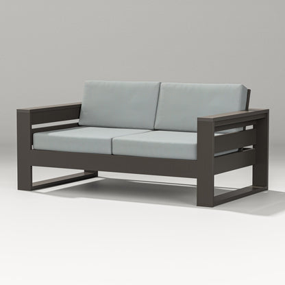 PW Designer Series Latitude Loveseat in Vintage Coffee / Spa