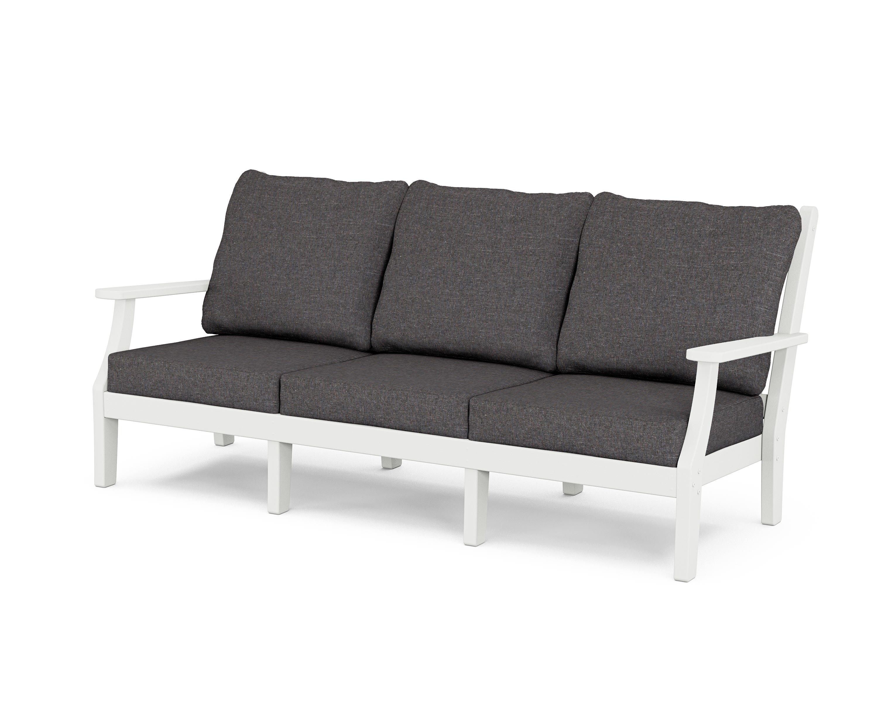 Country Living Wovendale Deep Seating Sofa in White / Ash Charcoal