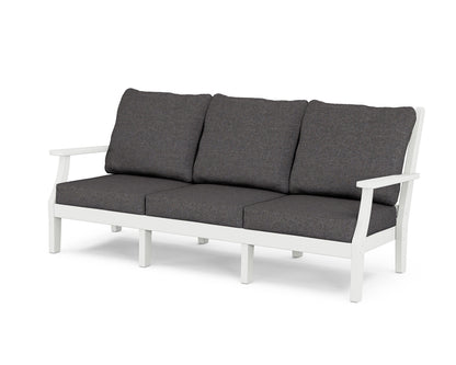 Country Living Wovendale Deep Seating Sofa in White / Ash Charcoal