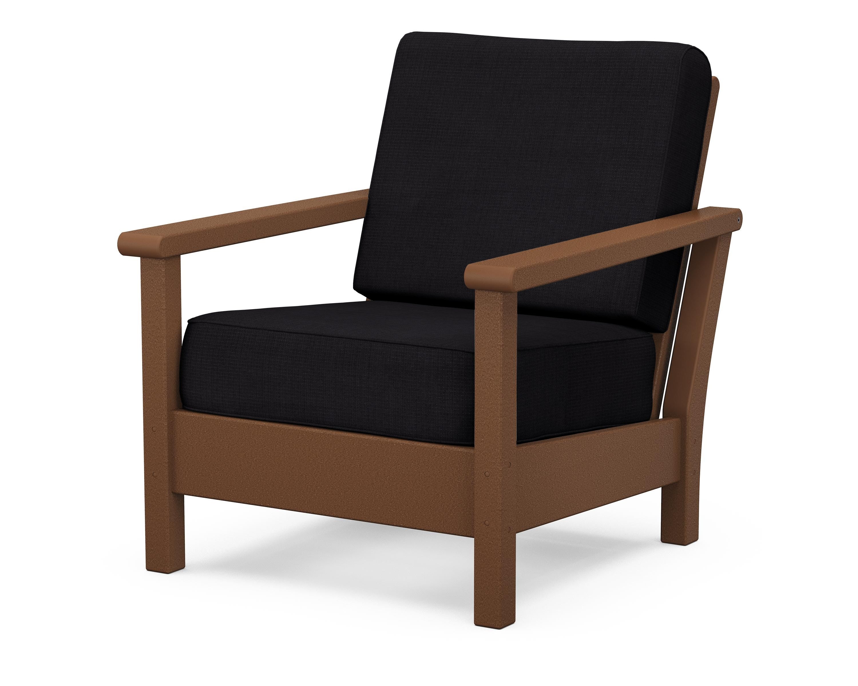 POLYWOOD® Harbour Deep Seating Chair in Teak / Midnight Linen