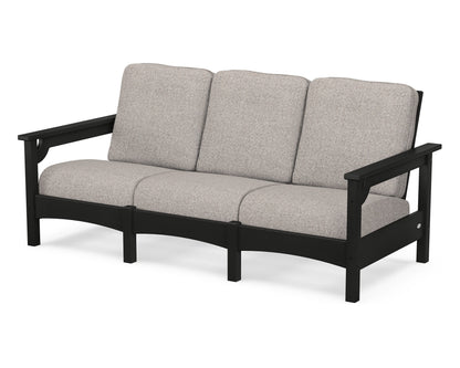 POLYWOOD® Club Sofa in Black / Weathered Tweed