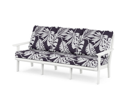 POLYWOOD® Mission Deep Seating Sofa in White / Leaf Navy
