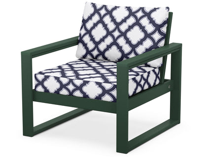 POLYWOOD® EDGE Club Chair in Green / Trellis Navy