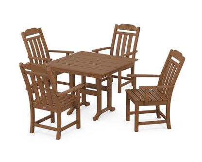 Country Living Cottage 5-Piece Farmhouse Dining Set in Teak