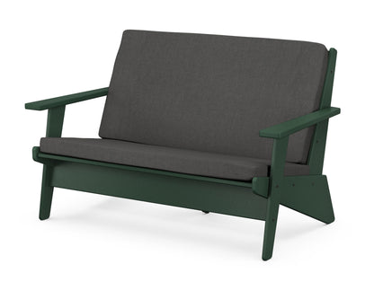 POLYWOOD® Riviera Modern Lounge Loveseat in Green / Spectrum Carbon