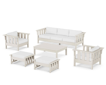 Martha Stewart by POLYWOOD® Acadia 6-Piece Lounge Sofa Set in Sand / Natural