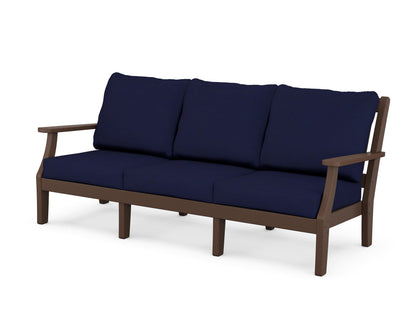 Martha Stewart by POLYWOOD® Chinoiserie Deep Seating Sofa in Mahogany / Navy